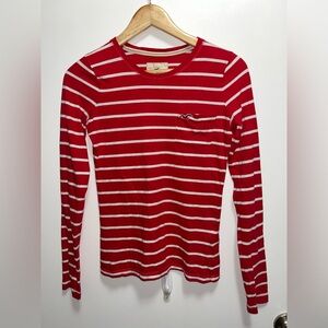 Y2K Hollister Red and White Striped Long Sleeve Top Women’s size XS